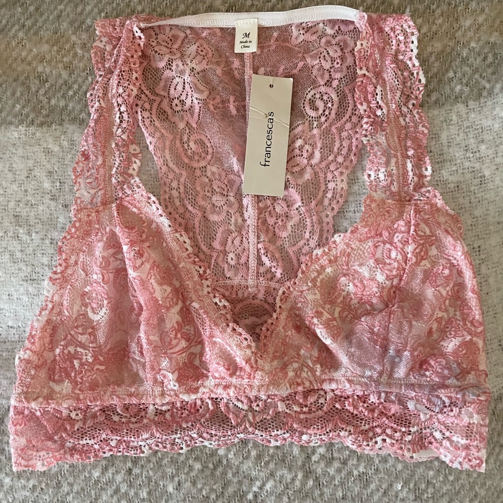 Francesca's Collections Blush Lace Bralette